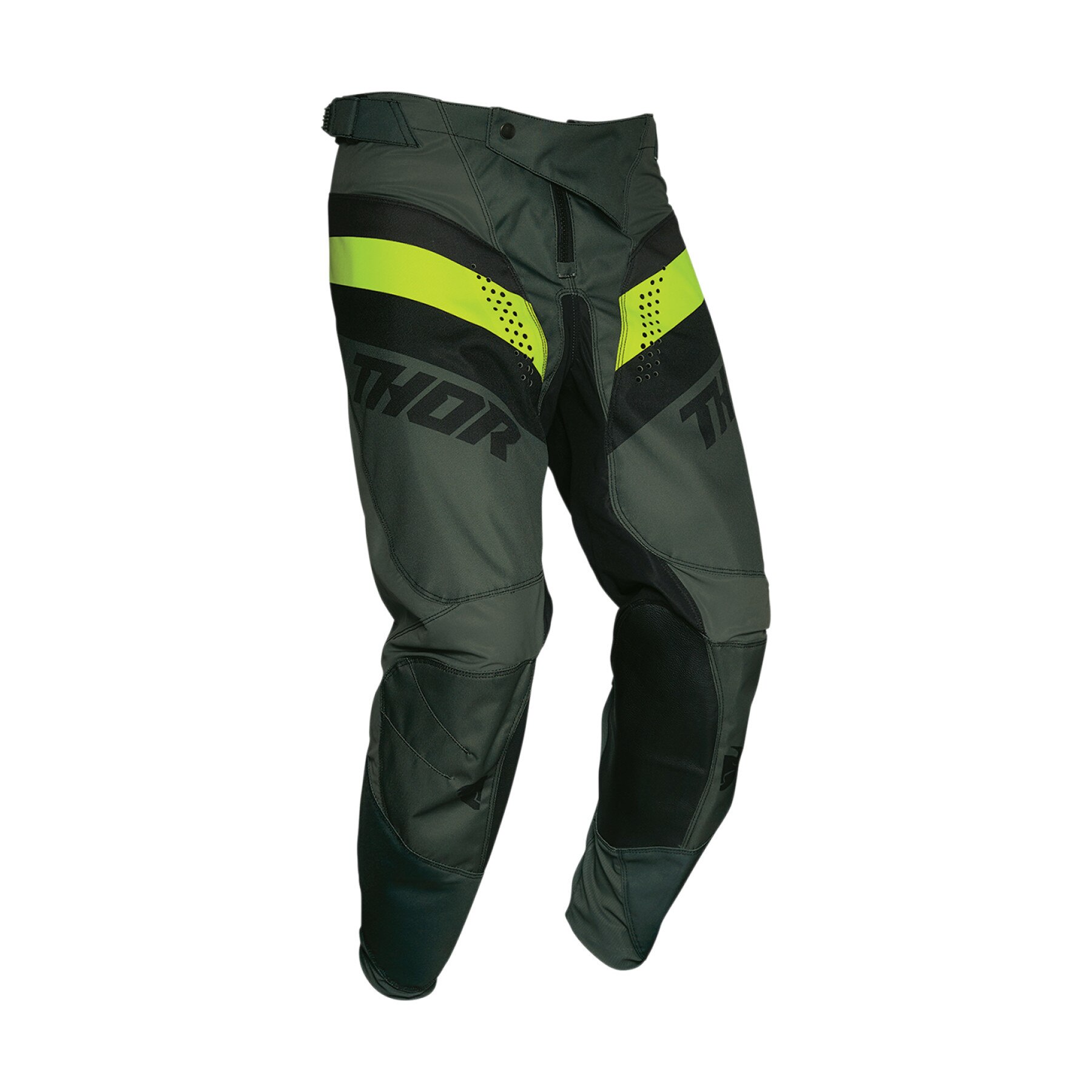 Pantaloni Thor Pulse Racer, Negru/Army, 44