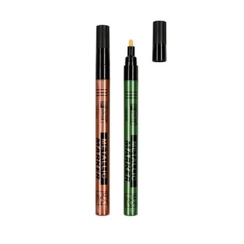 Set 2 markere metalice permanente verde si crem Set 2 markere metalice permanente verde si crem