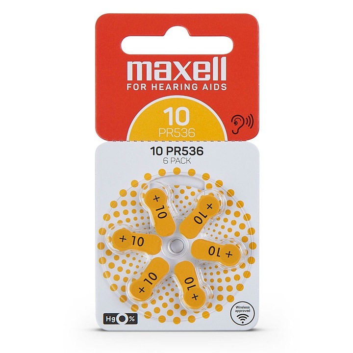 Baterie auditiva Maxell PR536 ZA10, 6buc/blister