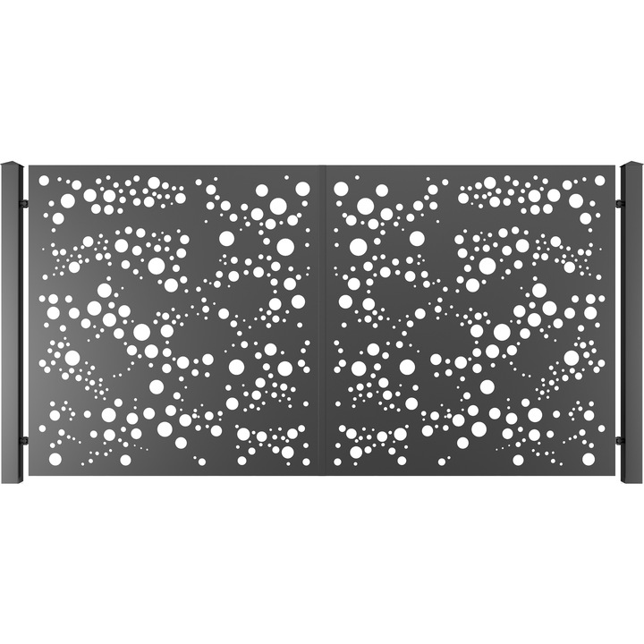 Set 2 bucati Poarta auto, Todome, tabla decupata 43, negru, 350 x 180 cm