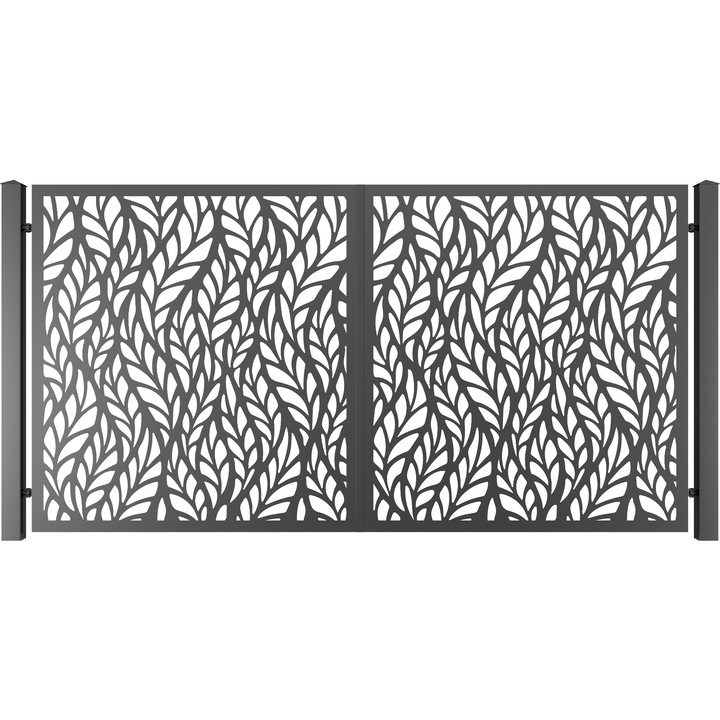 Set 2 bucati Poarta auto, Todome, tabla decupata 37, negru, 350 x 180 cm