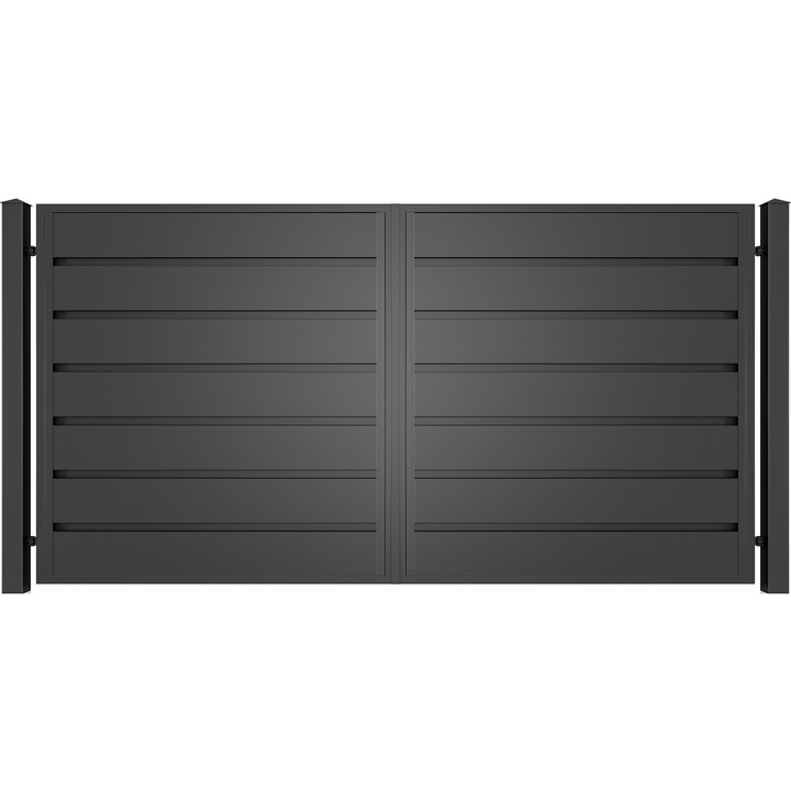 Set 2 bucati Poarta auto, Todome, moderna 17, negru, 350 x 180 cm