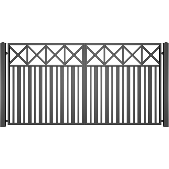 Set 2 bucati Poarta auto, Todome, moderna 20, negru, 350 x 180 cm