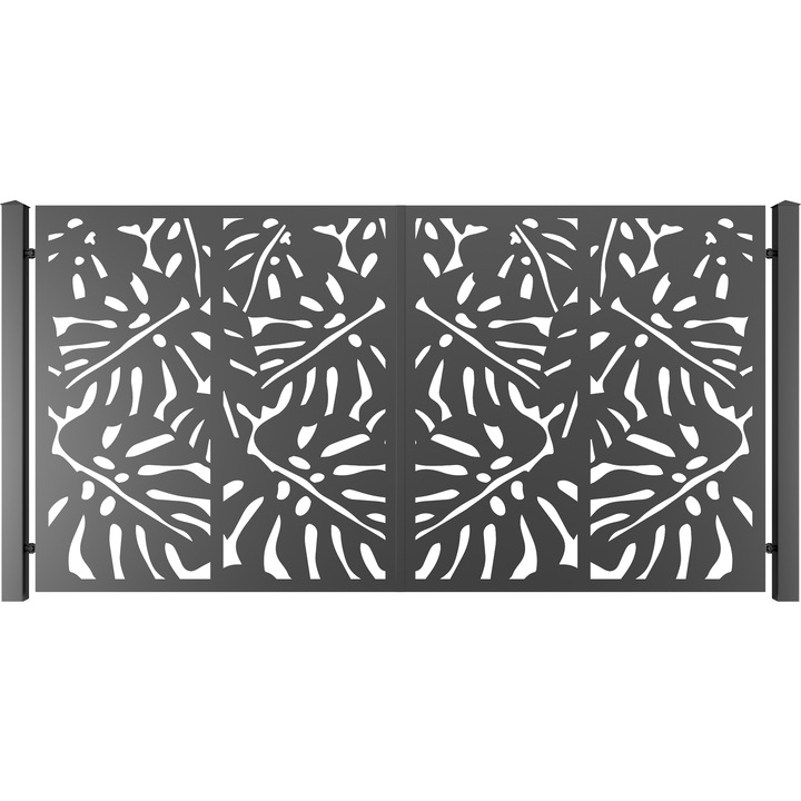 Set 2 bucati Poarta auto, Todome, tabla decupata 38, negru, 350 x 180 cm