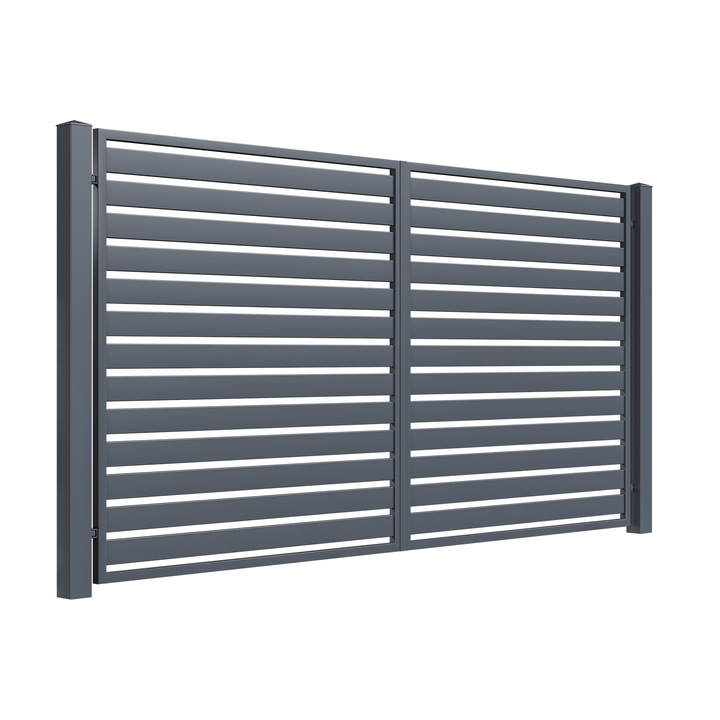 Set 2 bucati Poarta auto, Todome, moderna 54, negru, 350 x 180 cm