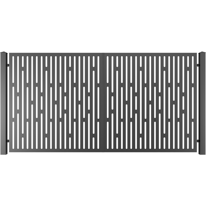 Set 2 bucati Poarta auto, Todome, tabla decupata 36, negru, 350 x 180 cm