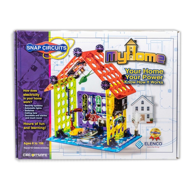Set educativ cu circuite electronice pentru copii Elenco Snap Circuits MyHome