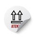 Etichete ATENTIE, 100 buc, PVC, 5x5 cm