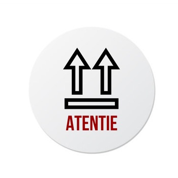 Etichete ATENTIE, 100 buc, PVC, 5x5 cm Etichete ATENTIE, 100 buc, PVC, 5x5 cm