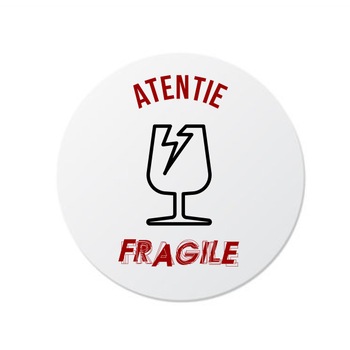 Etichete FRAGILE, 100 buc, PVC, 3x3 cm Etichete FRAGILE, 100 buc, PVC, 3x3 cm