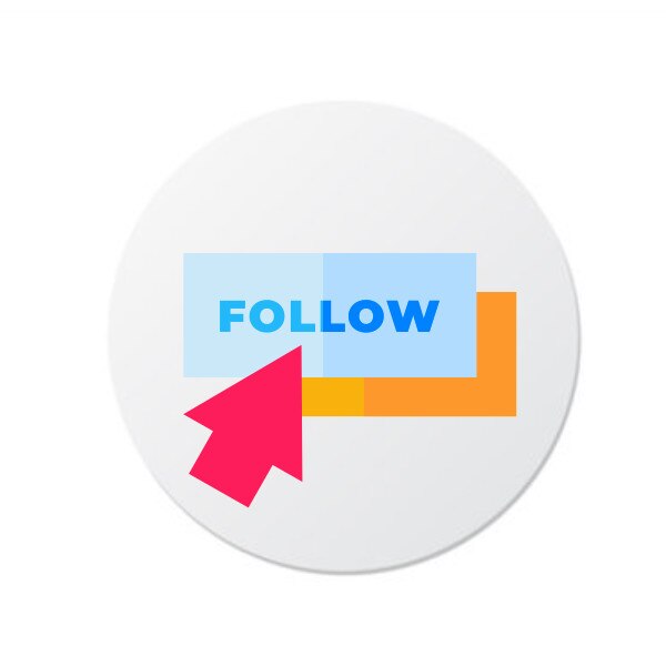 Etichete FOLLOW, 100 buc, PVC, 3x3 cm