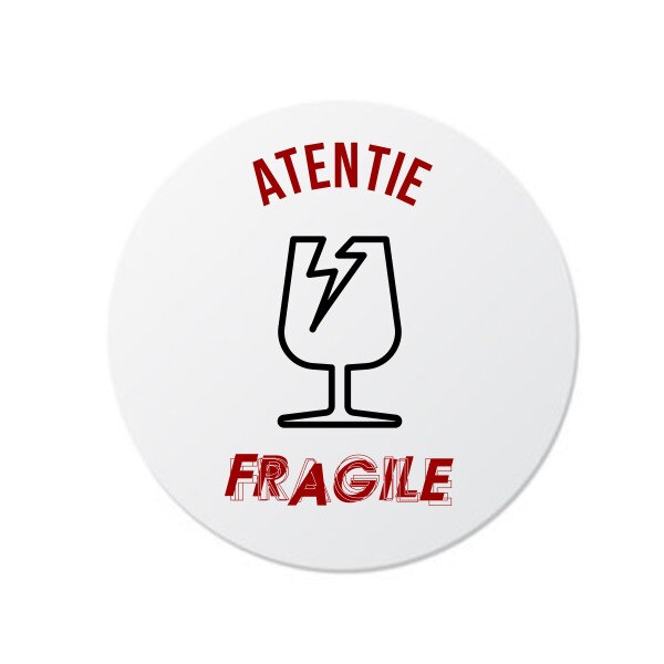 Etichete FRAGILE, 100 buc, PVC, 10x10 cm