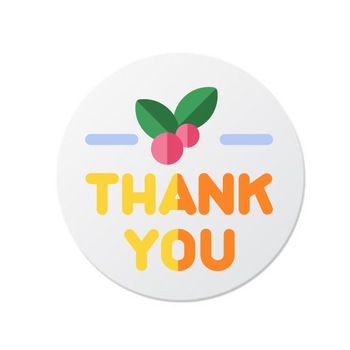 Etichete Thank You, 100 buc, PVC, 5x5 cm Etichete Thank You, 100 buc, PVC, 5x5 cm