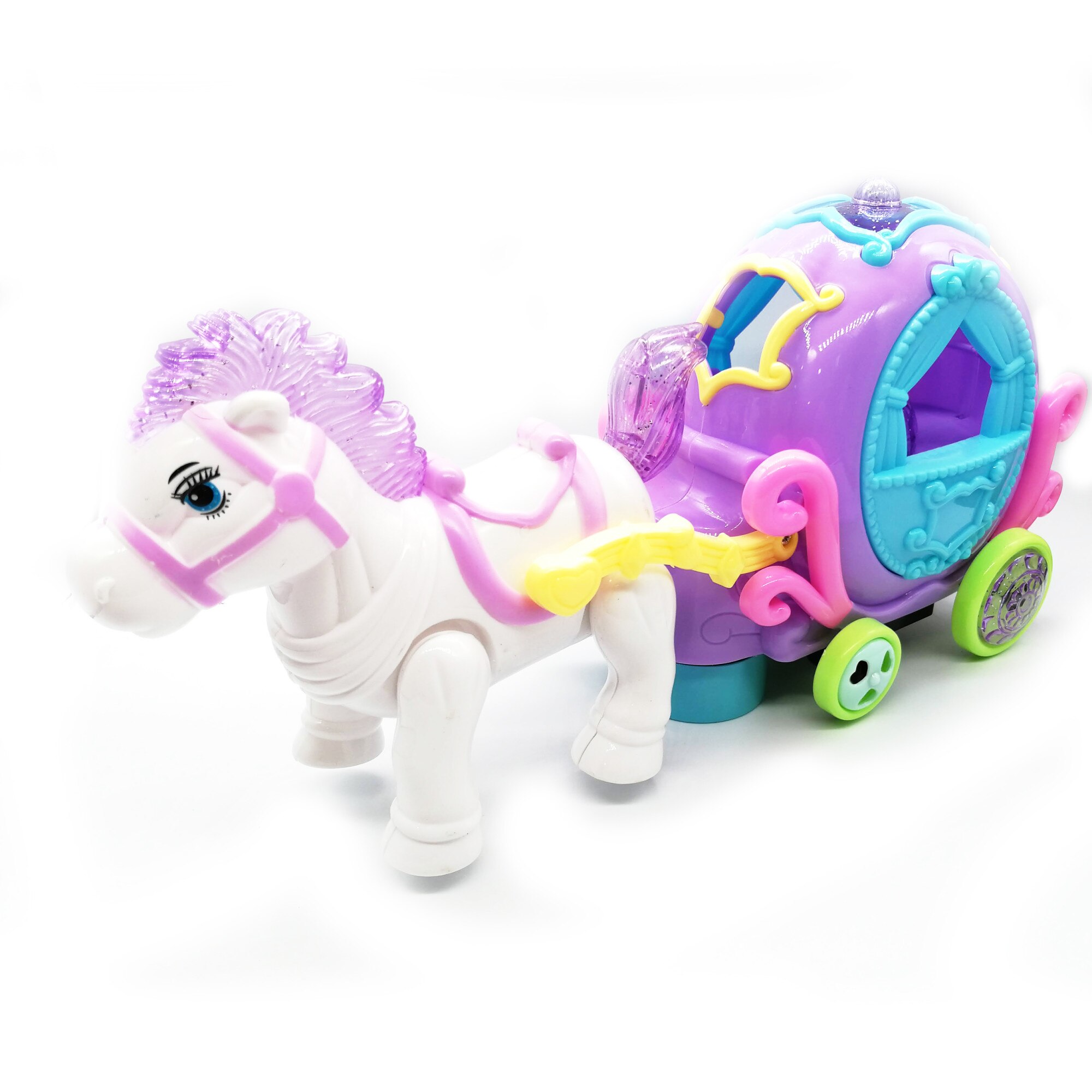 Set muzical si luminos, caleasca cu ponei