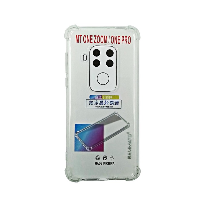 Силиконов калъф SAMMATO за Motorola One Zoom, Anti-shock, прозрачен