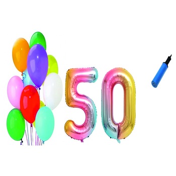 Set 22 baloane aniversare 50 ani , Multicolore Set 22 baloane aniversare 50 ani , Multicolore