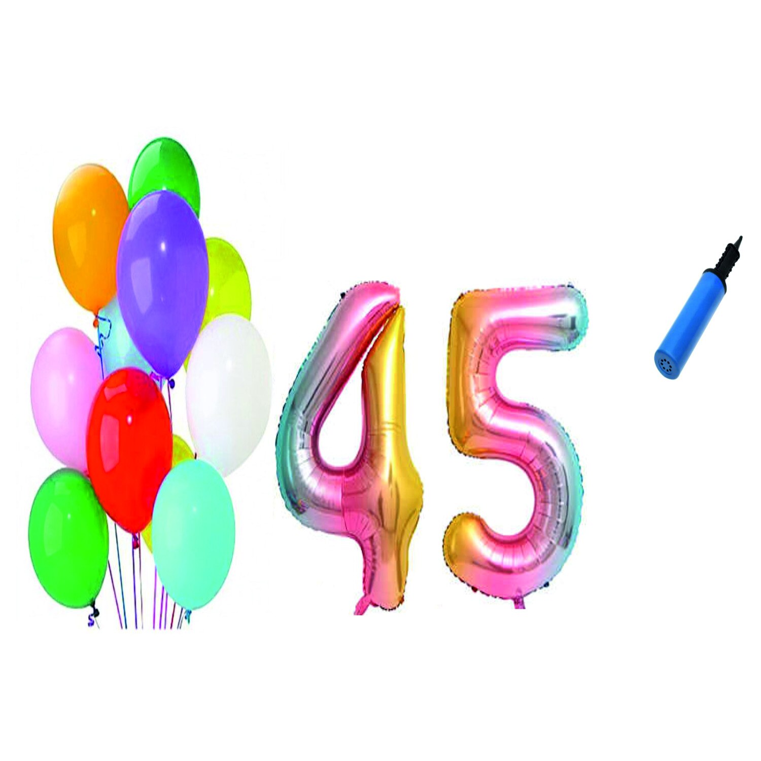 Set 22 baloane aniversare 45 ani , Multicolore