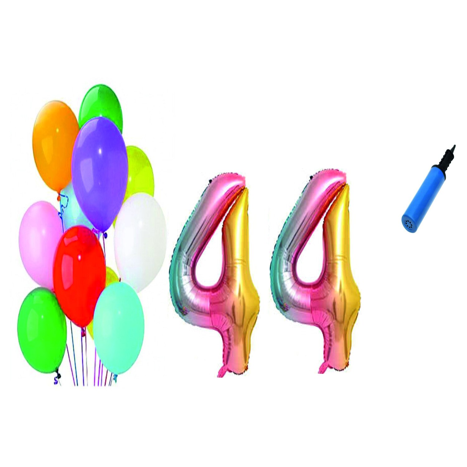 Set 22 baloane aniversare 44 ani , Multicolore