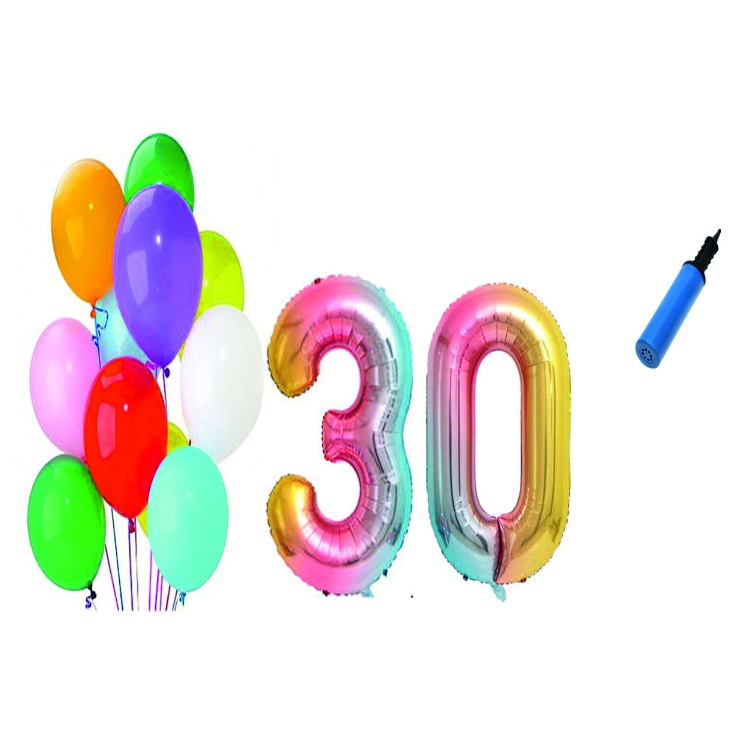 Set 22 baloane aniversare 30 ani , Multicolore