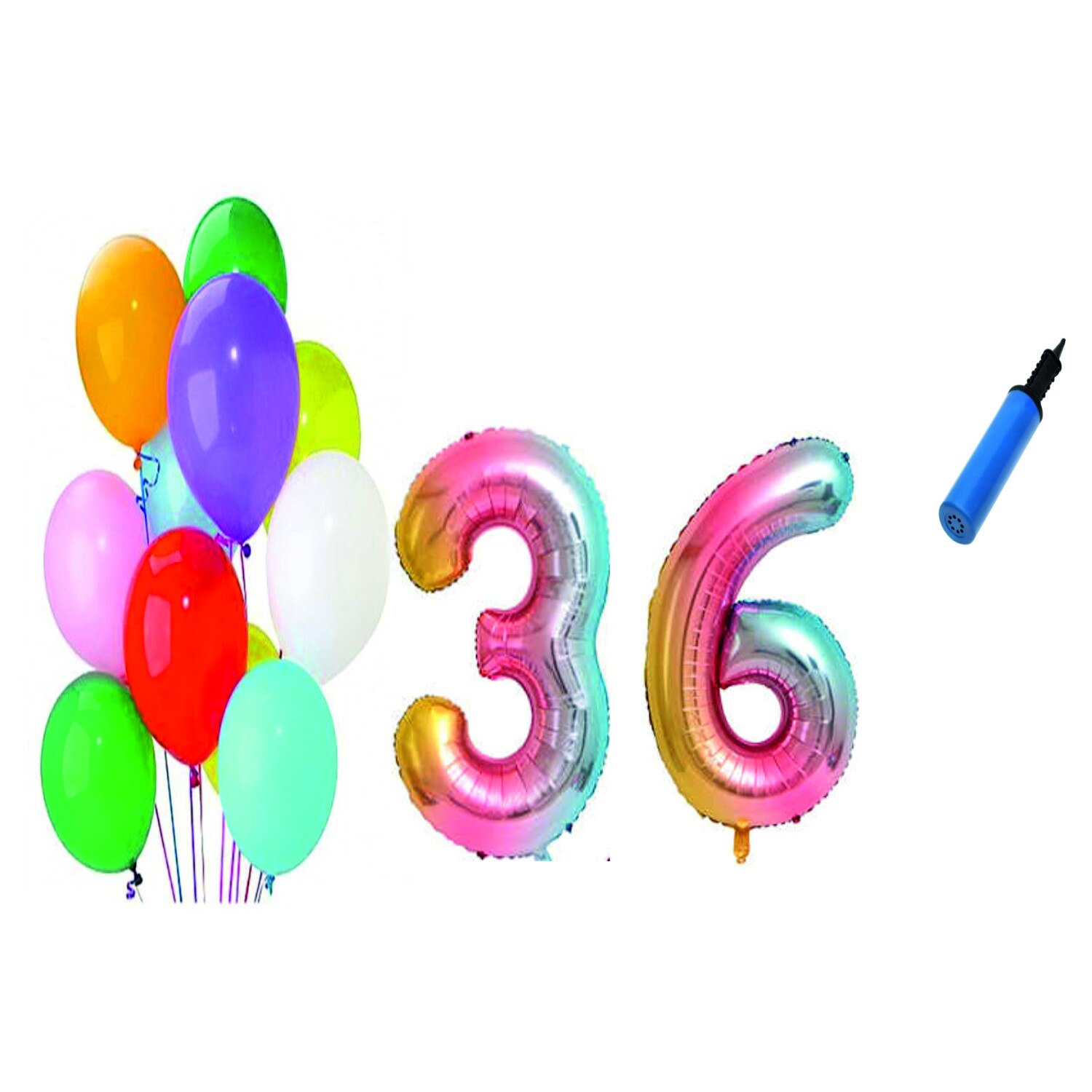 Set 22 baloane aniversare 36 ani , Multicolore