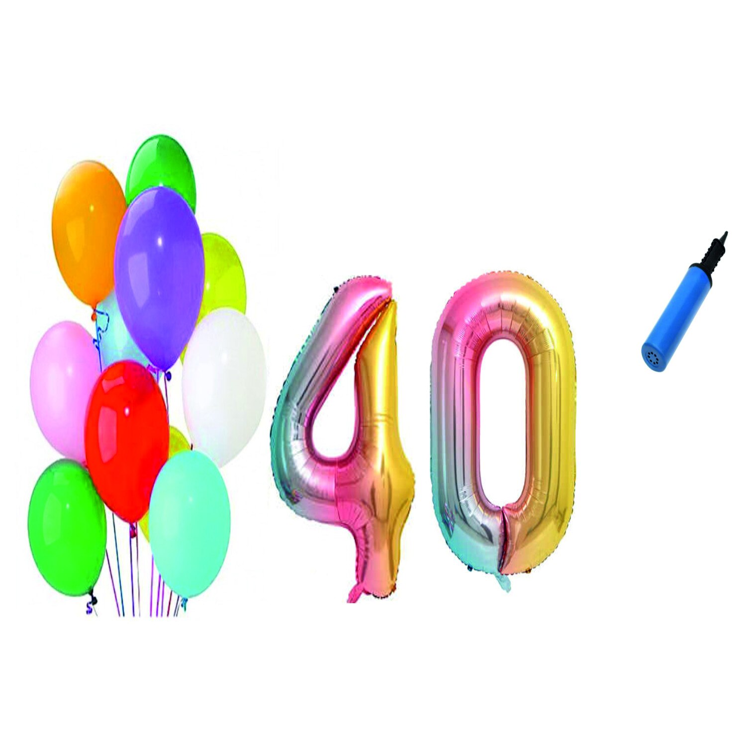 Set 22 baloane aniversare 40 ani , Multicolore