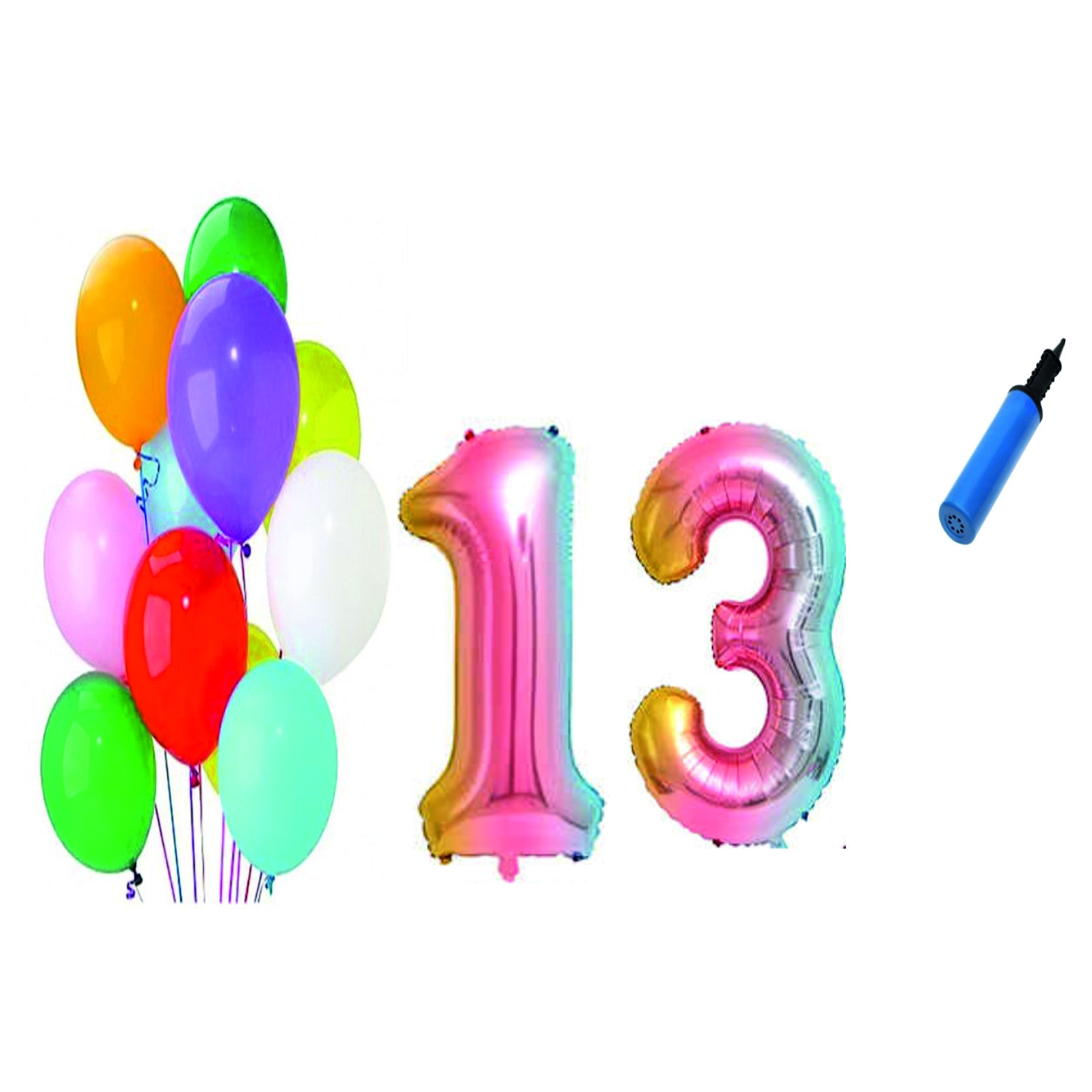 Set 22 baloane aniversare 13 ani , Multicolore