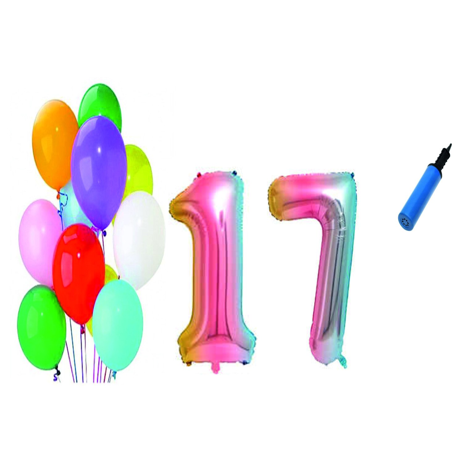 Set 22 baloane aniversare 17 ani , Multicolore