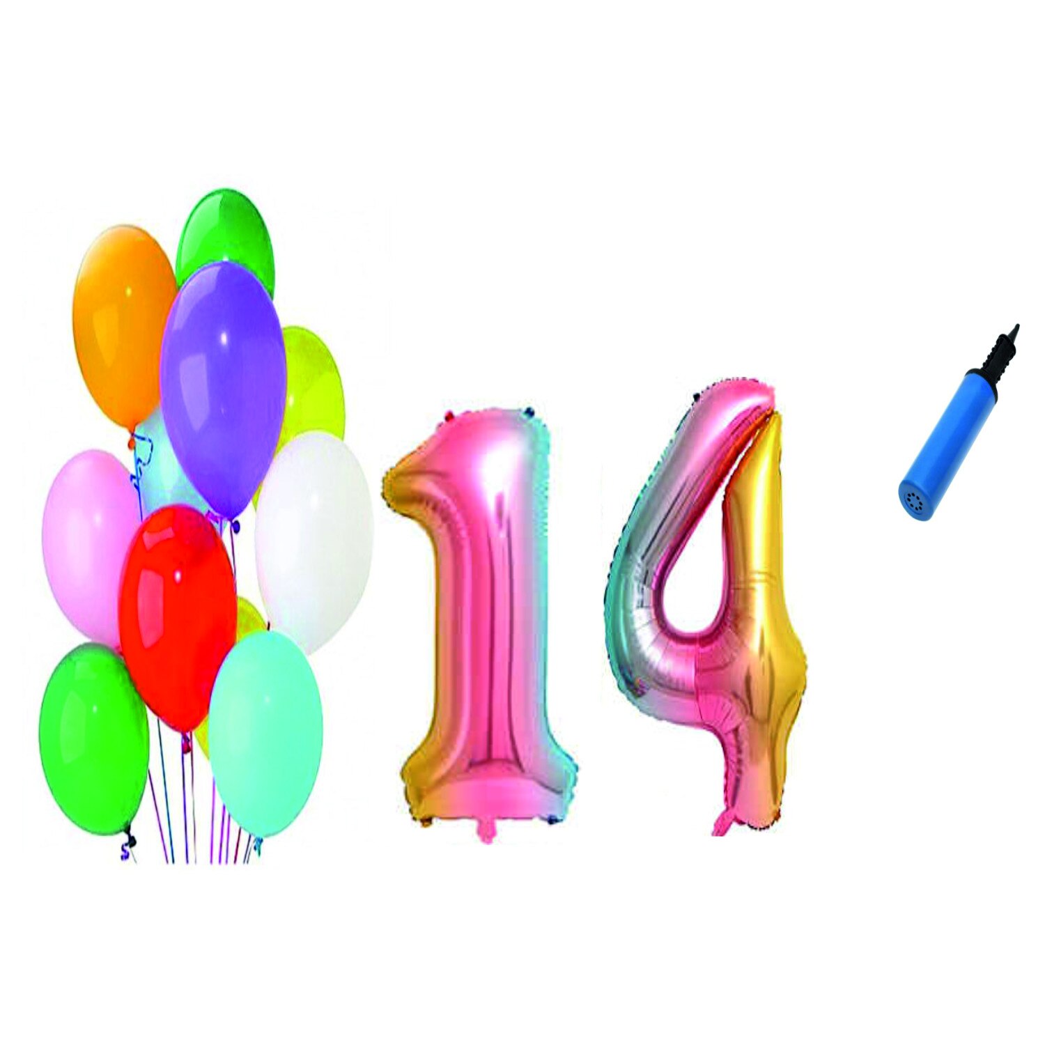 Set 22 baloane aniversare 14 ani , Multicolore