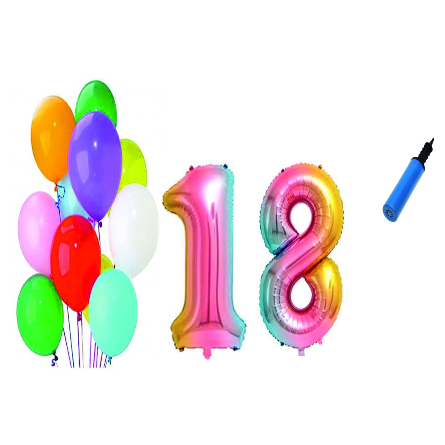 Set 22 baloane aniversare 18 ani majorat, Multicolore