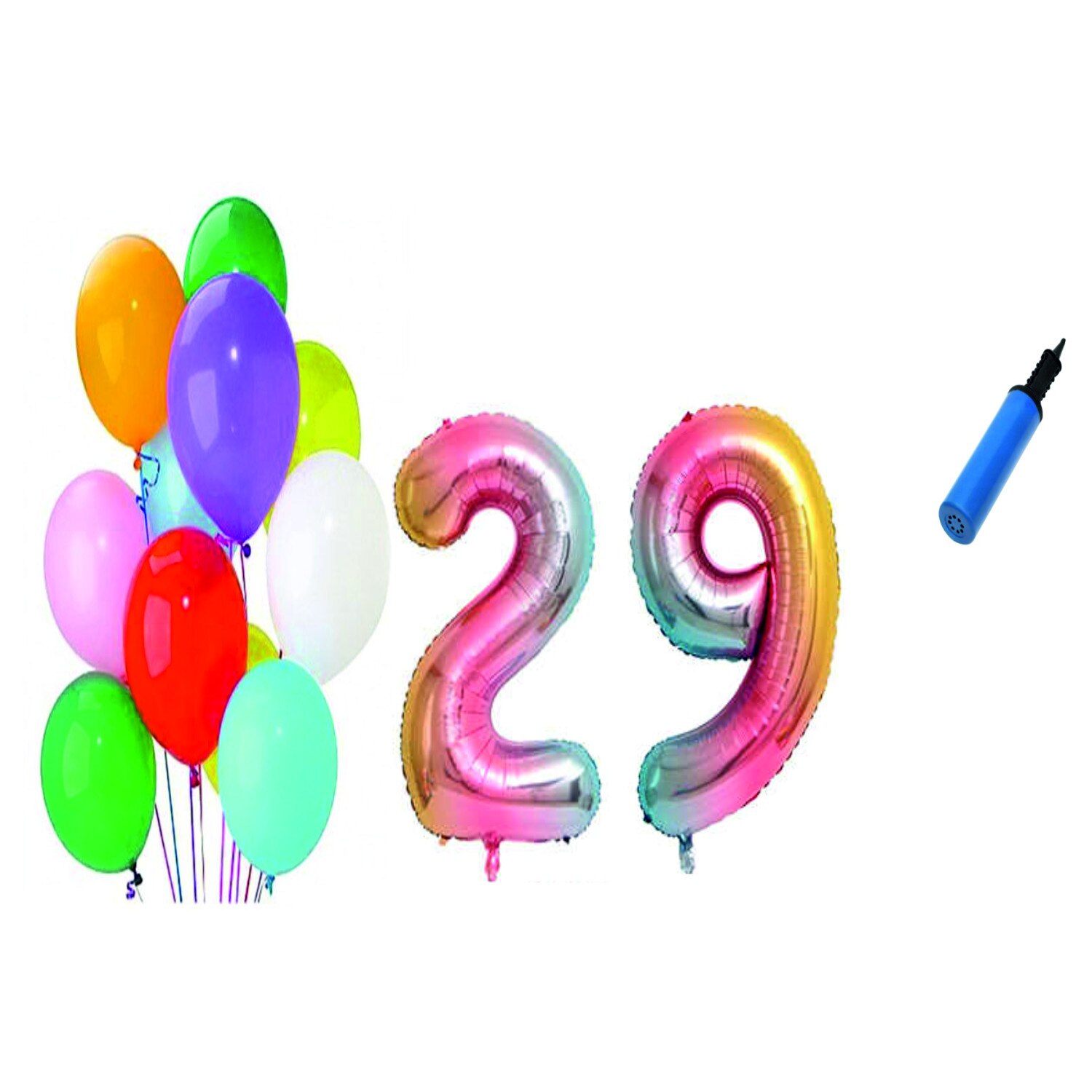 Set 22 baloane aniversare 29 ani , Multicolore