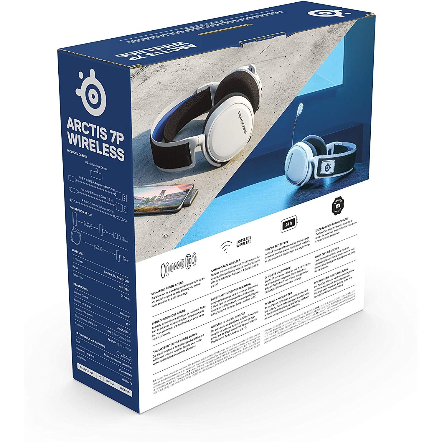 Casti gaming SteelSeries Arctis 7P Wireless, PS5, PS4, PC & Switch