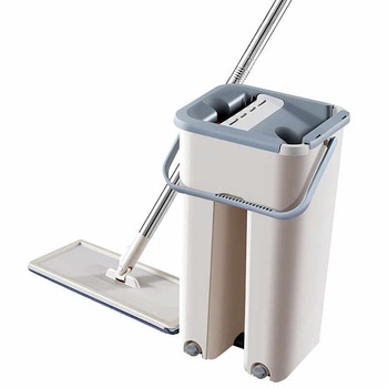 Set curatenie STRATCH CLEANING MOP, galeata cu storcator si rezerva mop, Alb/Gri Set curatenie STRATCH CLEANING MOP, galeata cu storcator si rezerva mop, Alb/Gri