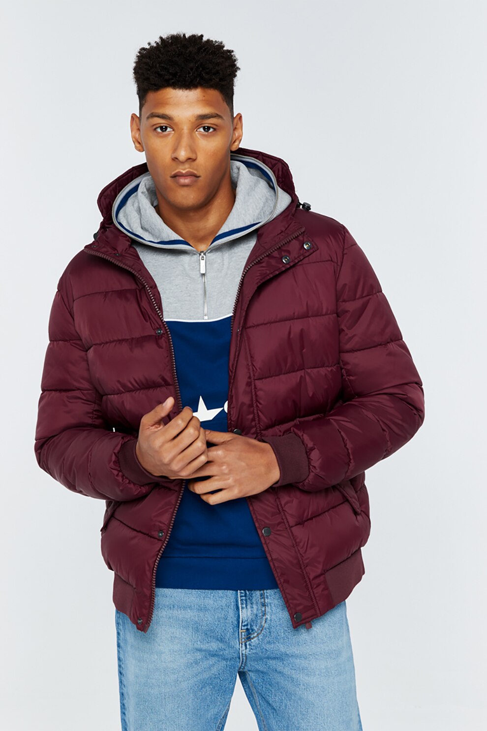 Big Star, Geaca cu gluga Atlas, Rosu Bordeaux, M