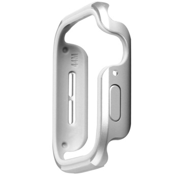 Husa Uniq Valencia din Silicon&Aluminiu pentru Apple Watch Seria 4/5/6/SE (44mm), Argintiu Husa Uniq Valencia din Silicon&Aluminiu pentru Apple Watch Seria 4/5/6/SE (44mm), Argintiu