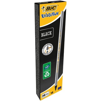 Creion Grafit BIC Evolution Black, 12 Buc/Set, Mina HB Creion Grafit BIC Evolution Black, 12 Buc/Set, Mina HB