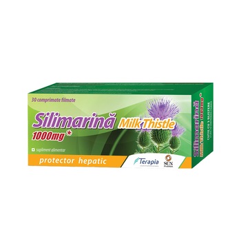 Silimarina Milk Thistle Terapia 1000 mg Terapia, 30 comprimate Silimarina Milk Thistle Terapia 1000 mg Terapia, 30 comprimate