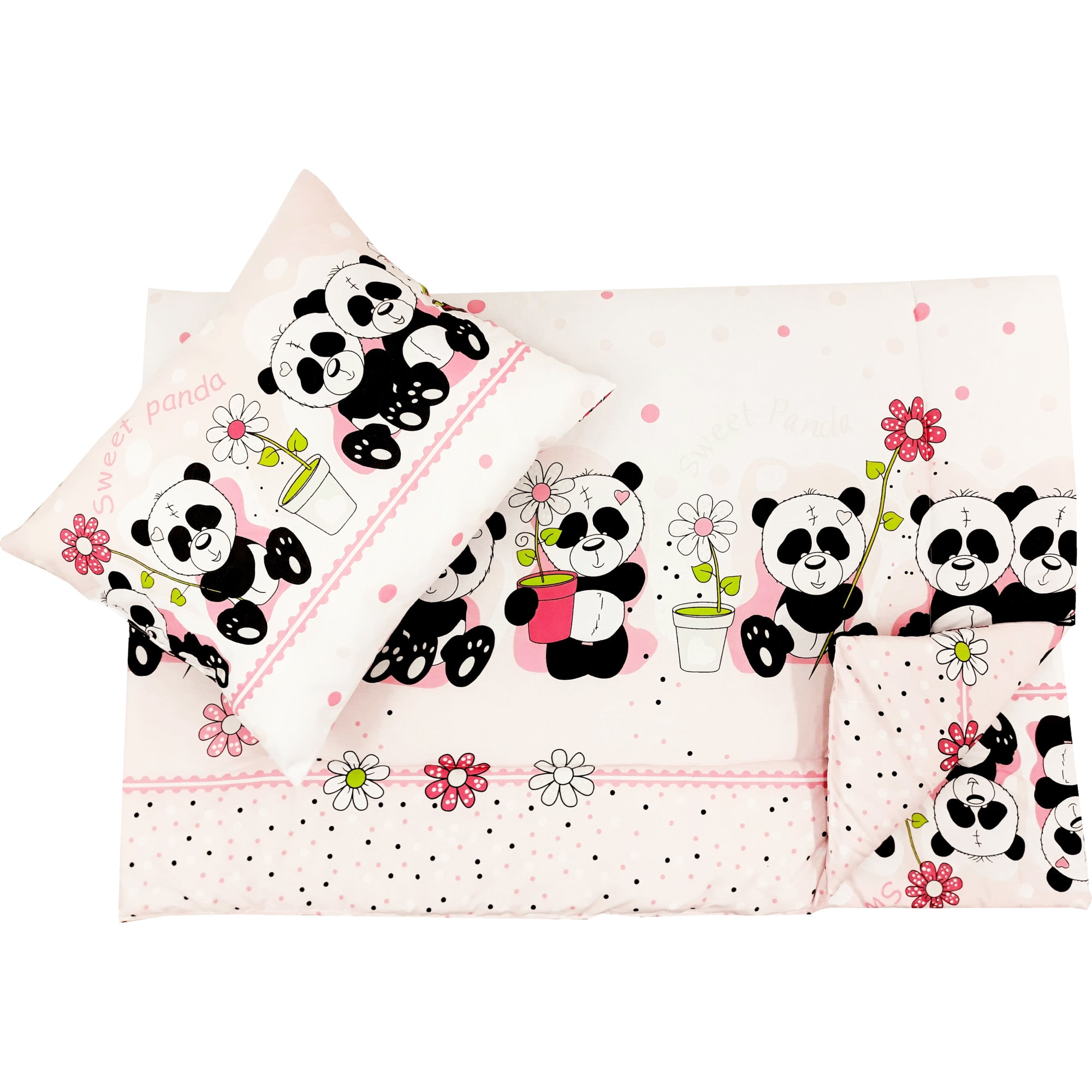 Set perna si pilota pentru copii Diblidu ursuletul panda roz
