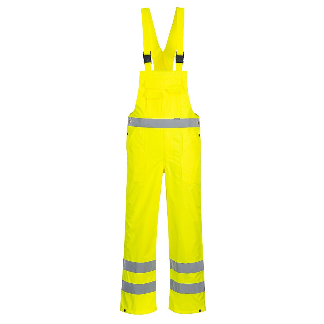 Pantaloni cu pieptar Hi-Vis- necaptusiti, Galben, Regular, XL