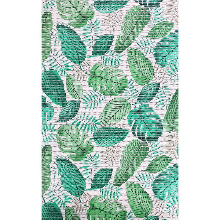 Covor anti-alunecare, taiate la dimensiune, 65 x 10 cm, DecoMeister®, Model Frunze verzi, MA066-065-0010