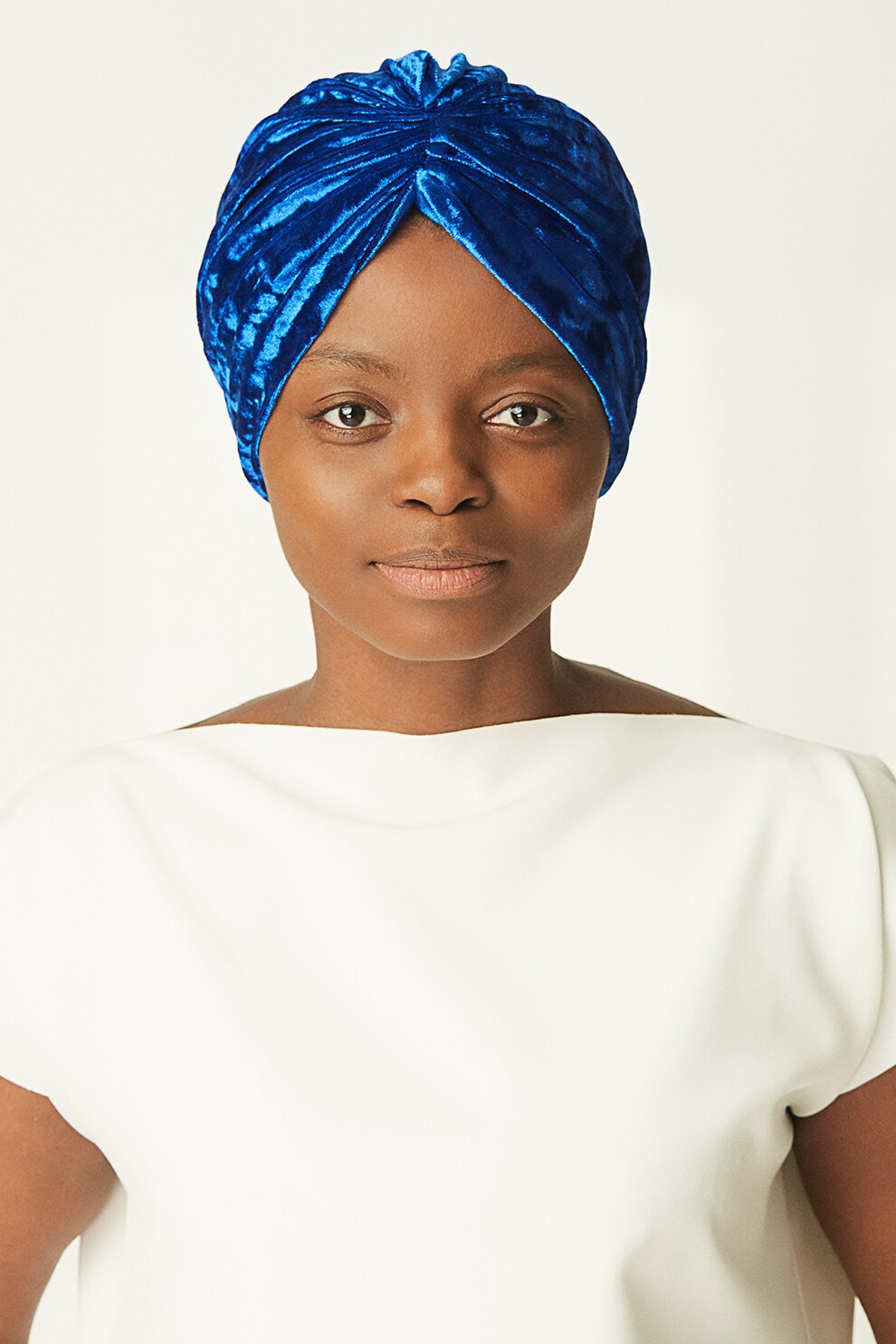 Antonia M, Turban catifelat, Albastru royal