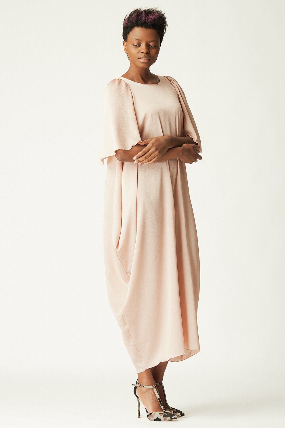 Antonia M, Rochie lejera cu maneci evazate, Roz pal