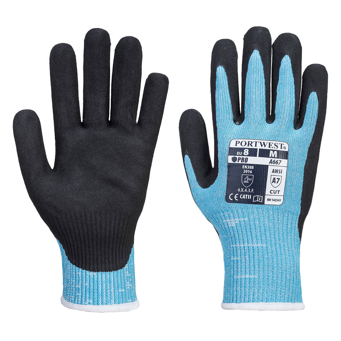 Manusi Antitaiere Nitril Vis-Tex HR , Small , Galben/Rosu