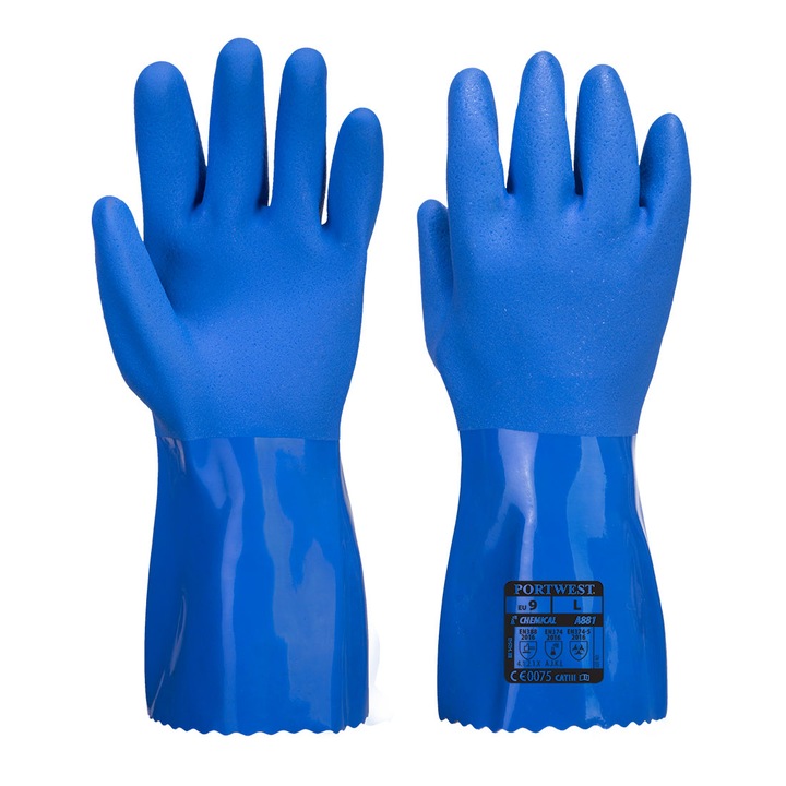 Manusi Chimice Marine Ultra PVC , XXL , Albastru