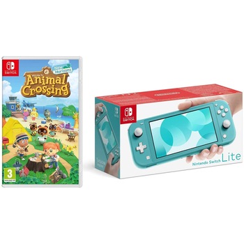 Consola portabila Nintendo Switch Lite + Animal Crossing New Horizons, 32GB, Turquoise Consola portabila Nintendo Switch Lite + Animal Crossing New Horizons, 32GB, Turquoise