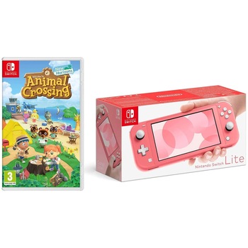 Consola portabila Nintendo Switch Lite + Animal Crossing New Horizons, 32GB, Coral
