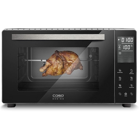 Cuptor electric Caso Germany, TO26, cu rotisor, capacitate 26 L, 30 - 230 °C, 5 functii, 9 programe, carcasa izolata termic, interior usor de curatat, functie touch, display LED, negru