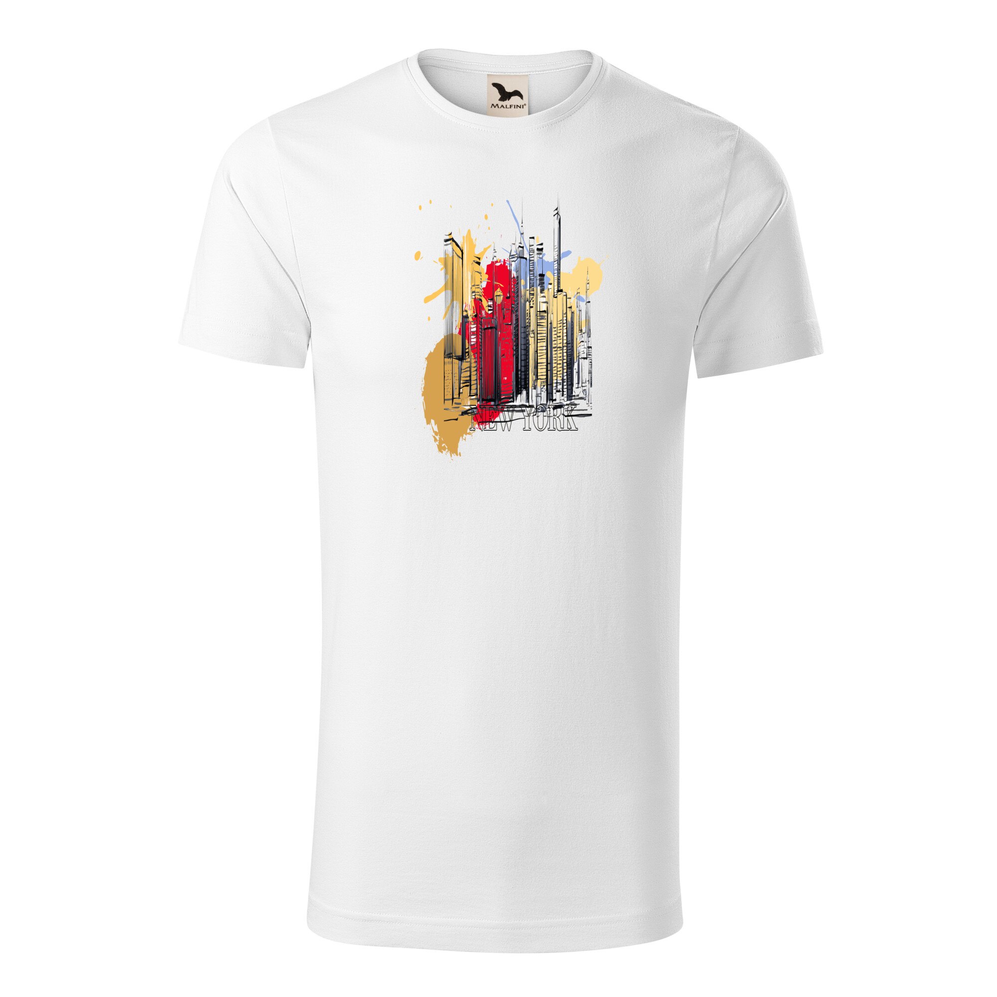 Tricou barbati clasic, Malfini, New York Style, Alb, L