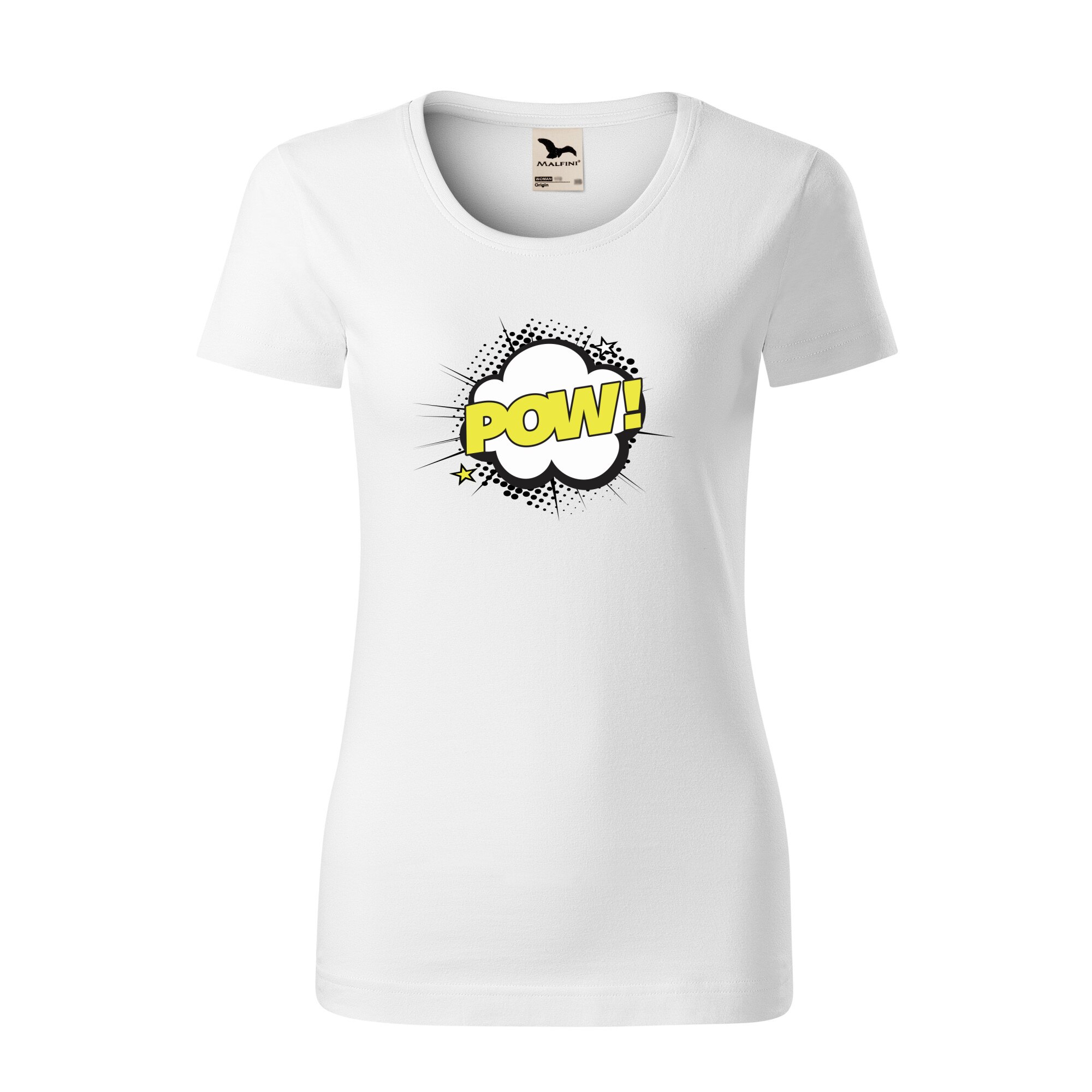 Tricou dama clasic, Malfini, Comic Pow, Alb, L