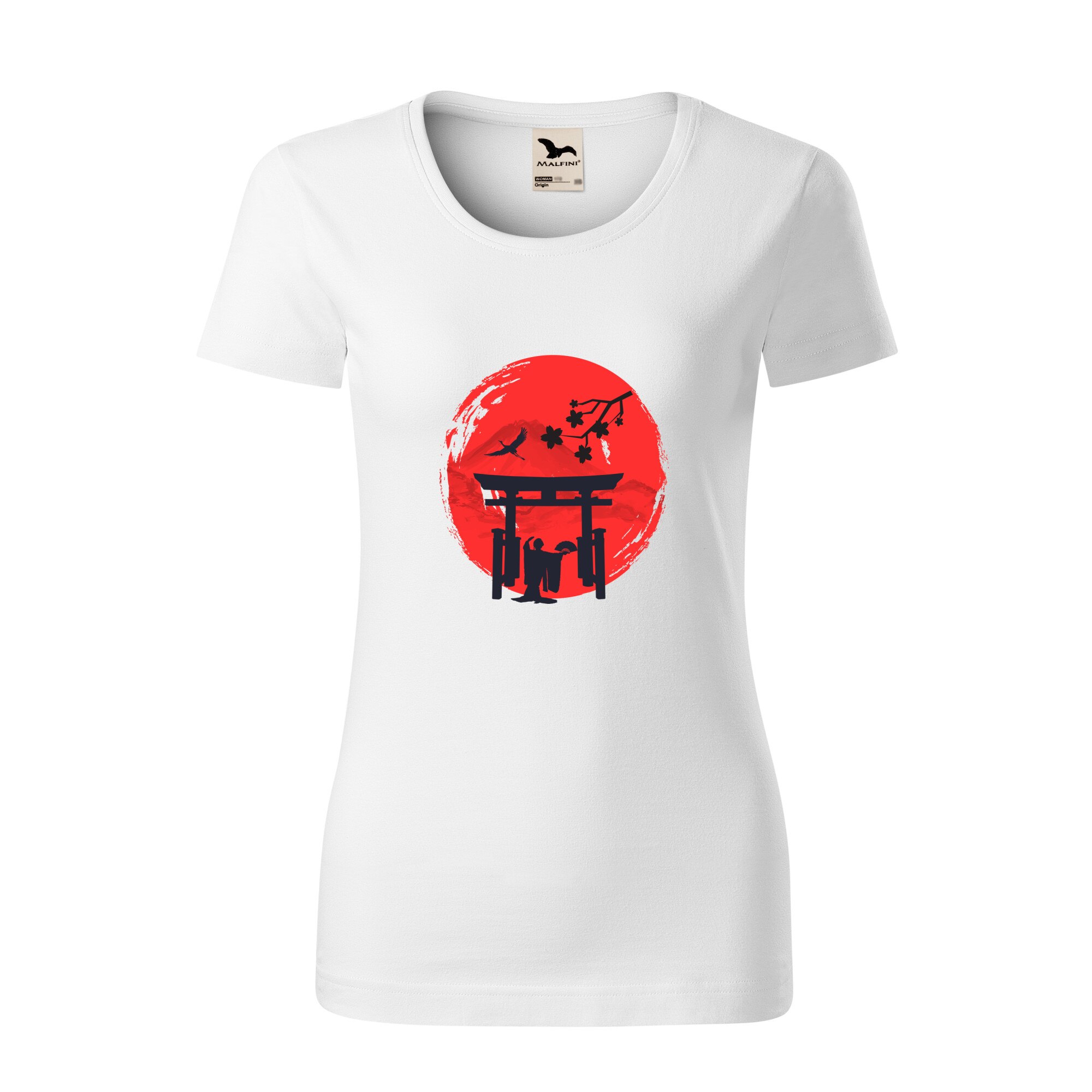 Tricou dama clasic, Malfini, Japan Ink, Alb, L