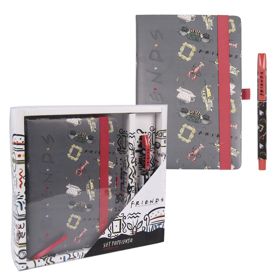Set Birotica, Friends, Agenda Premium A5 si Pix, Multicolor